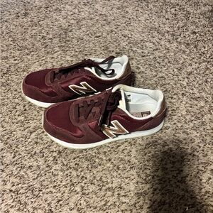 New Balance Maroon and White Sneakers